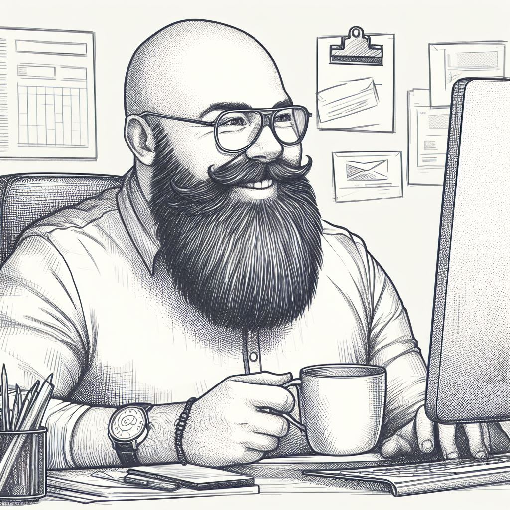 Pencil Sketch of Val Benidze writing this blog article about subject lines for recruiters.